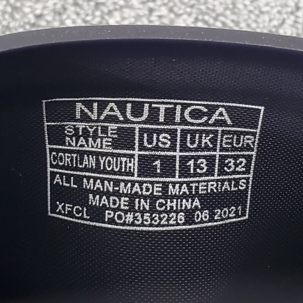 Nautica Kids Youth Athletic Slide Rubber Slip-on Sandals Navy Blue Size 1
